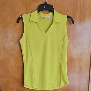 Lady Hagen Sleeveless V‑Neck Polo Top